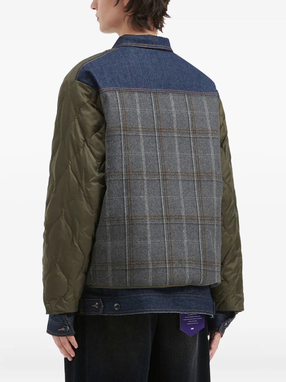 Aftermaths Quilted Panelled Jacket In Green