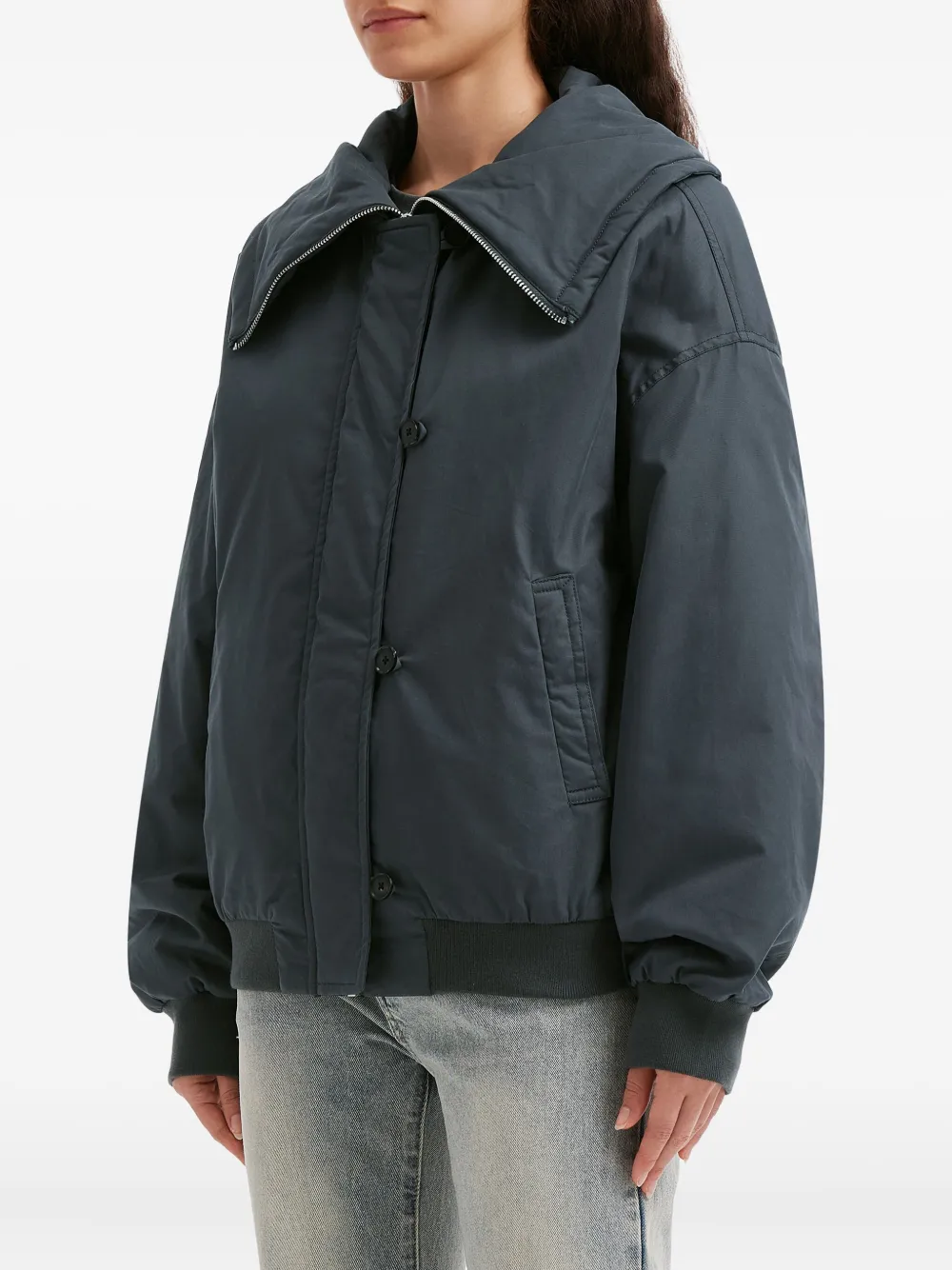 b+ab Jack met oversized kraag Blauw