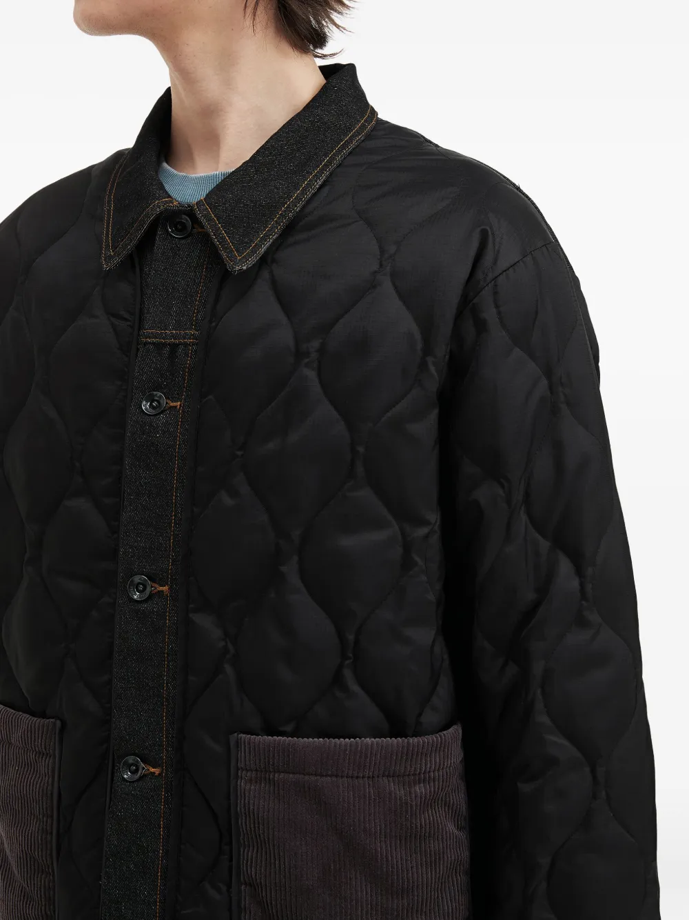 Aftermaths Quilted Padded Jacket In Green