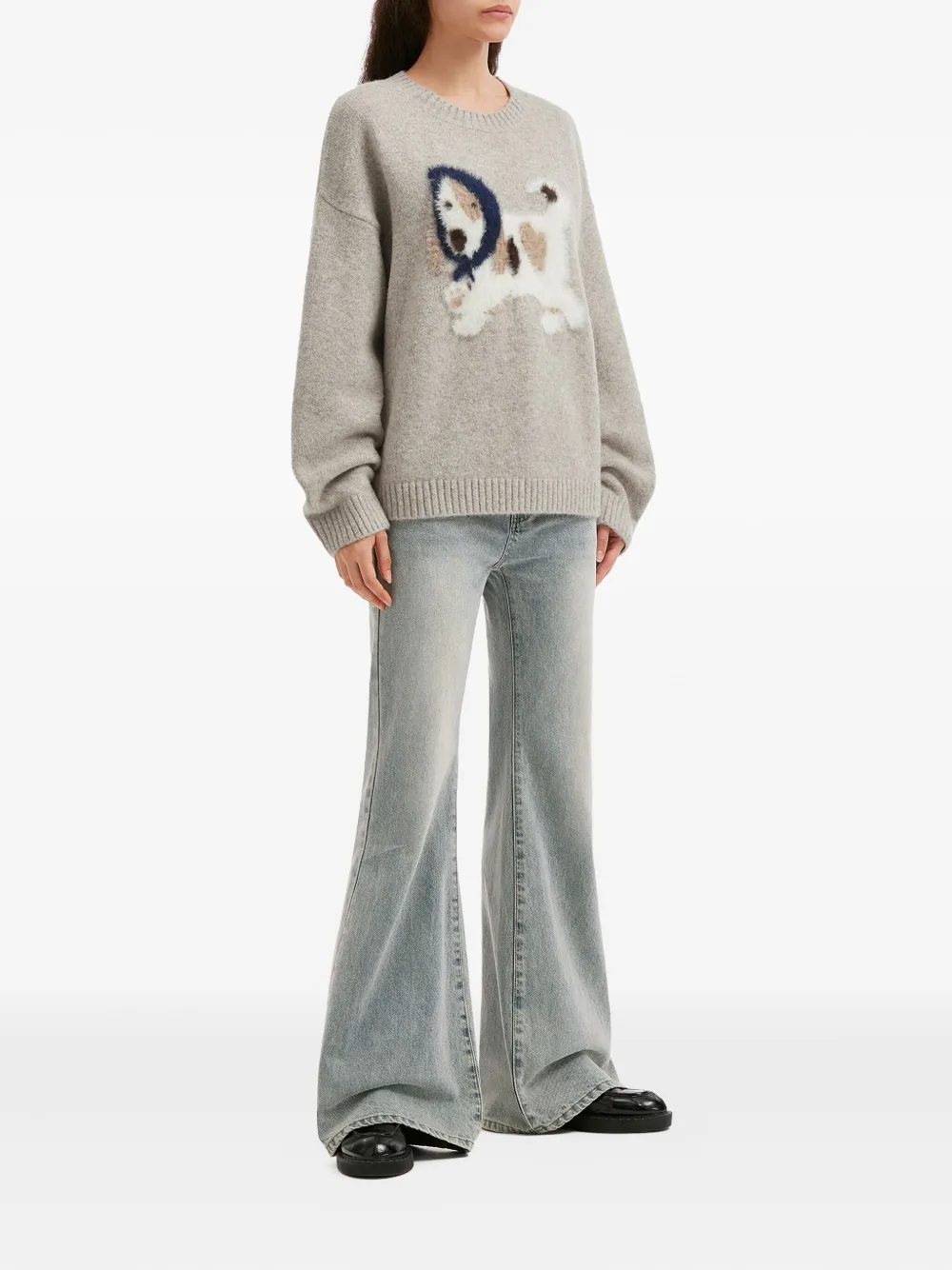 B+ab Dog-graphic Sweater In Neutral