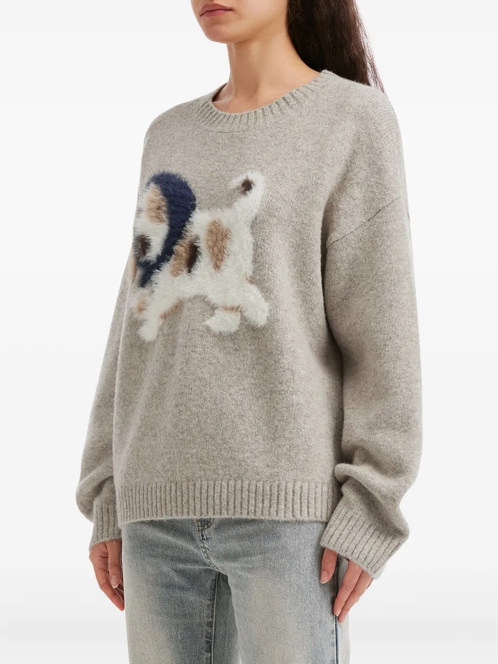 B+ab Dog-graphic Sweater In Neutral