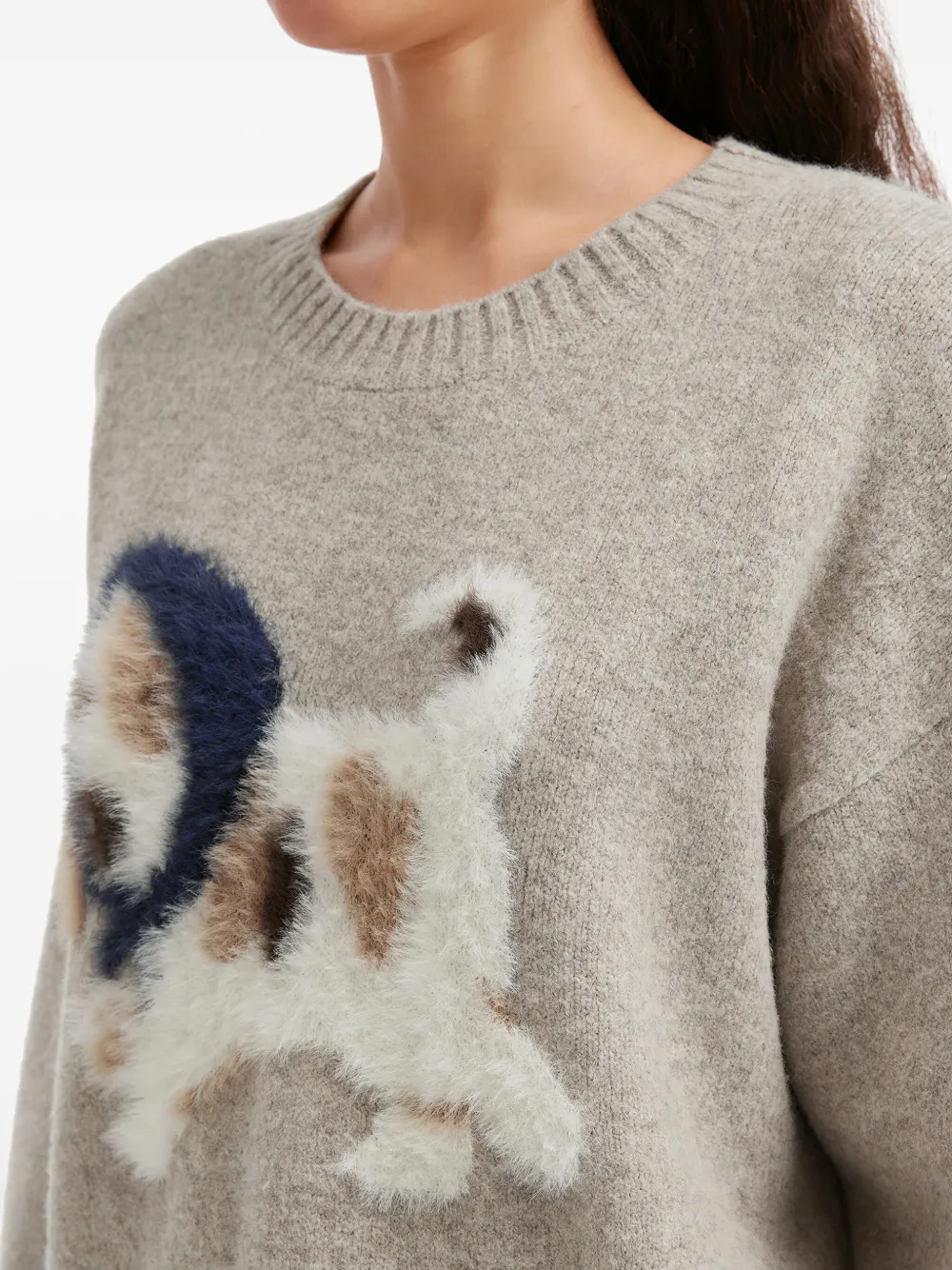 B+ab Dog-graphic Sweater In Neutral
