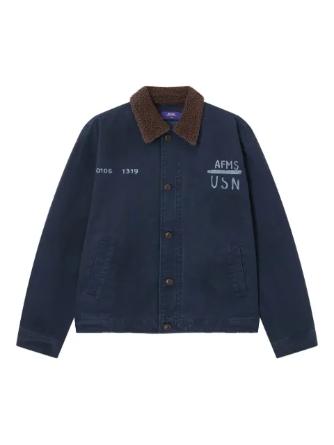 aftermaths logo-print shirt jacket