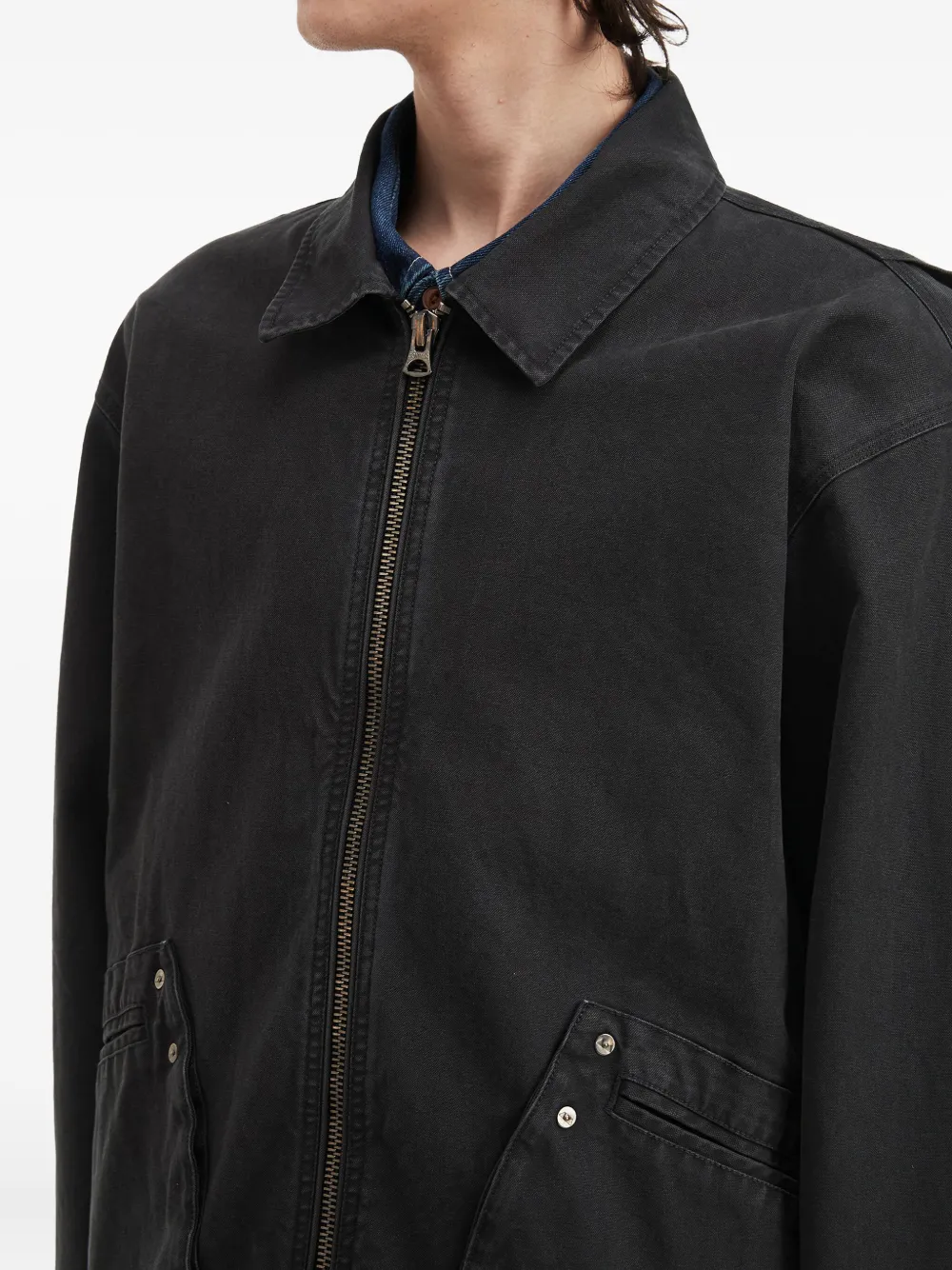 Aftermaths Zip-up Shirt Jacket In Black