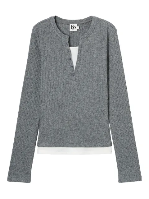 b+ab button ribbed top