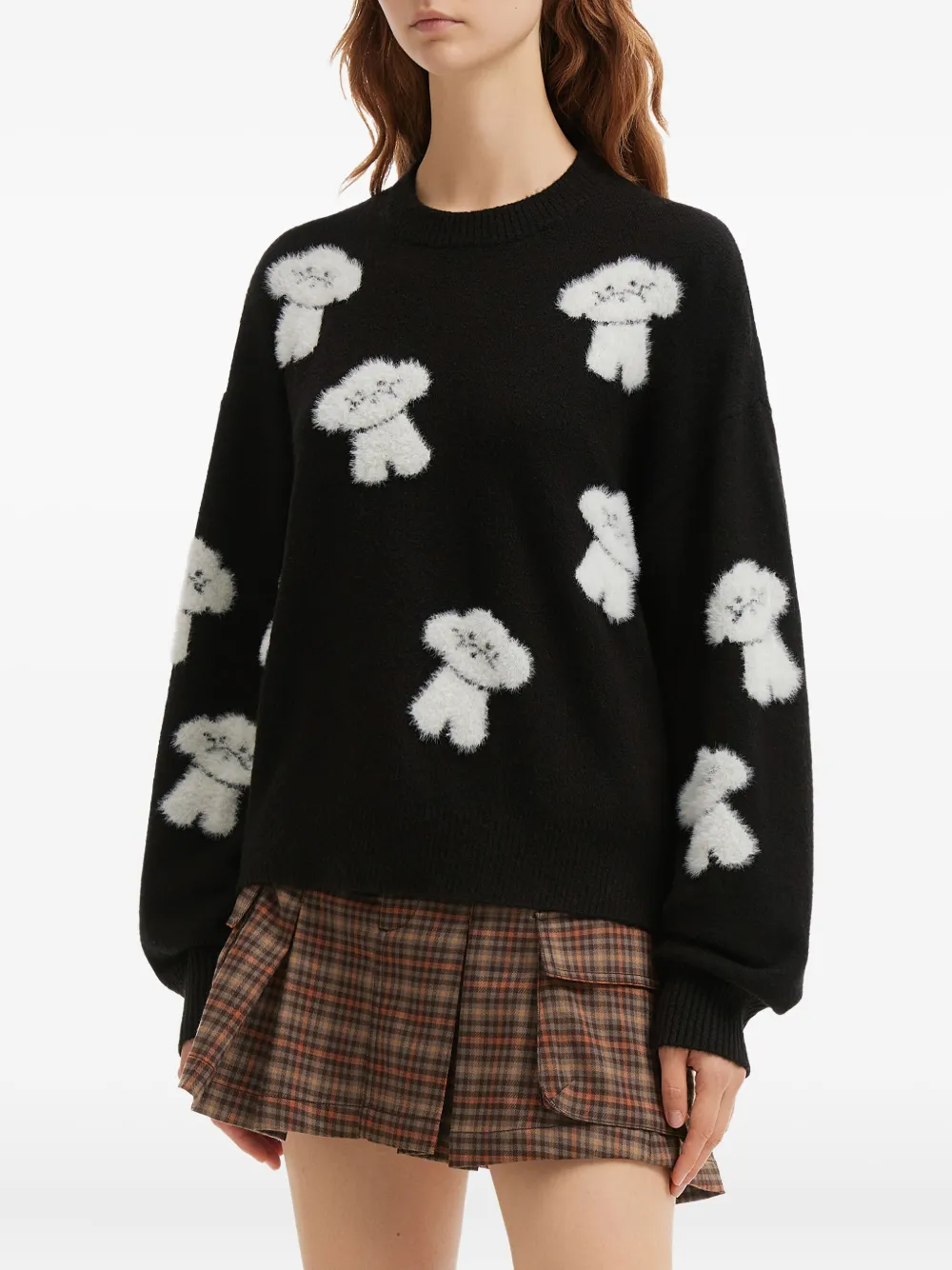 Chocoolate Long-sleeves Sweater In Black