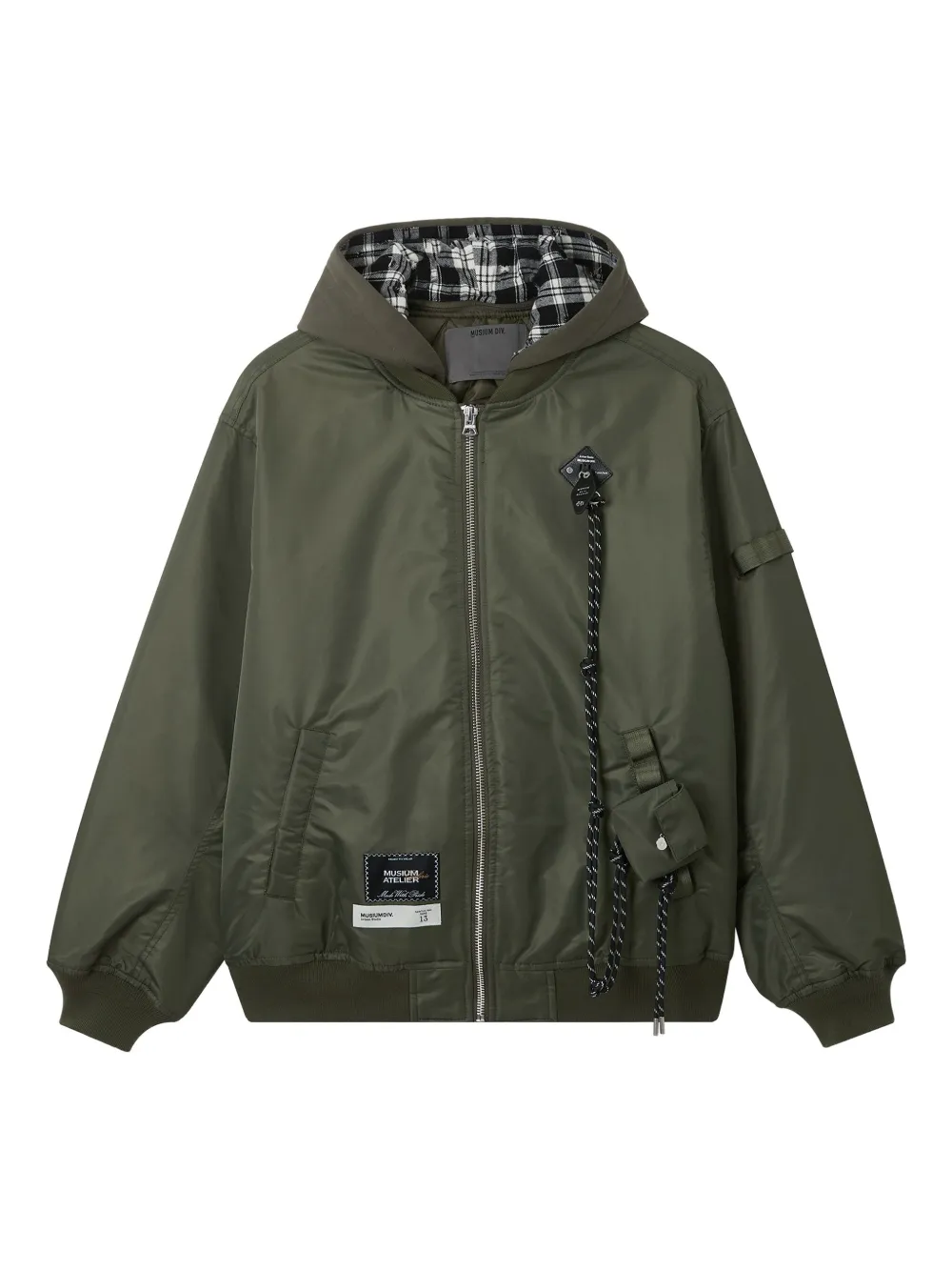 Musium Div. logo-patch hooded jacket | Green | Image 1