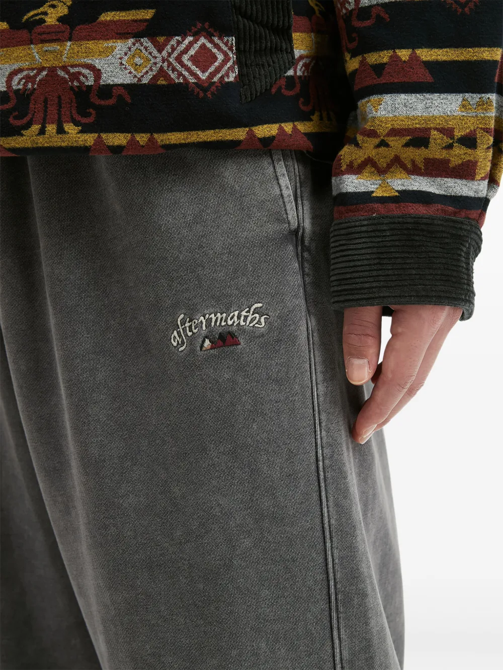 Aftermaths Logo-embroidered Track Pants In Gray