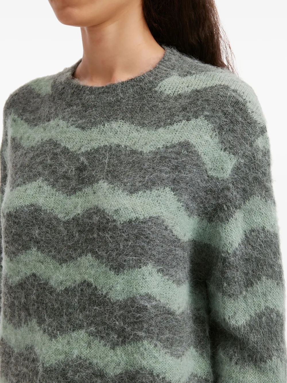 tout a coup Gebreide trui met zigzag-patroon Grijs