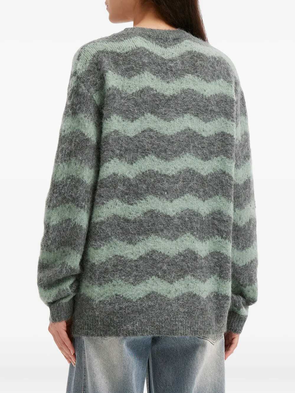 tout a coup Gebreide trui met zigzag-patroon Grijs