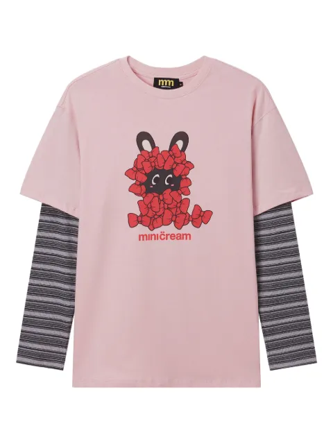 Mini Cream haut à imprimé graphique