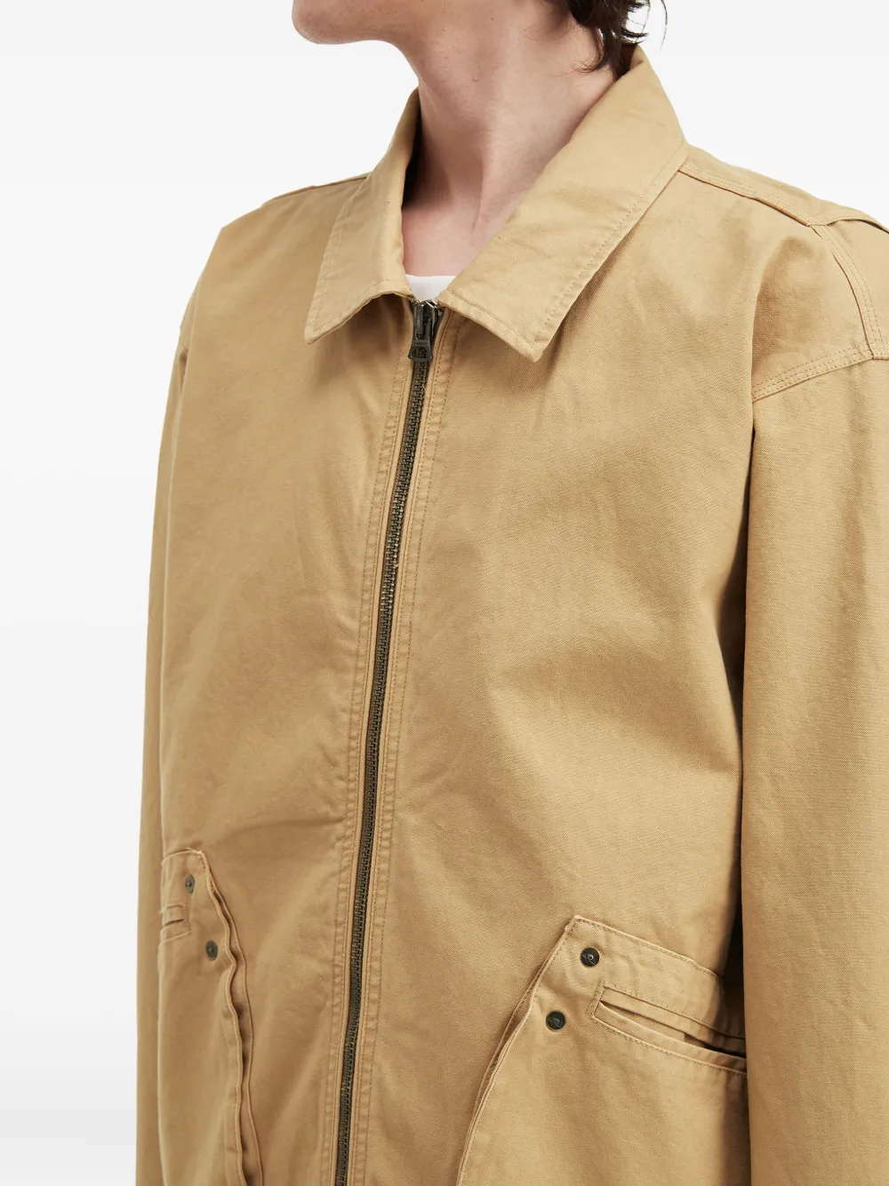 Aftermaths Zip-up Shirt Jacket In Brown