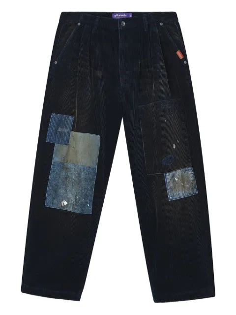 aftermaths patchwork wide-leg trousers