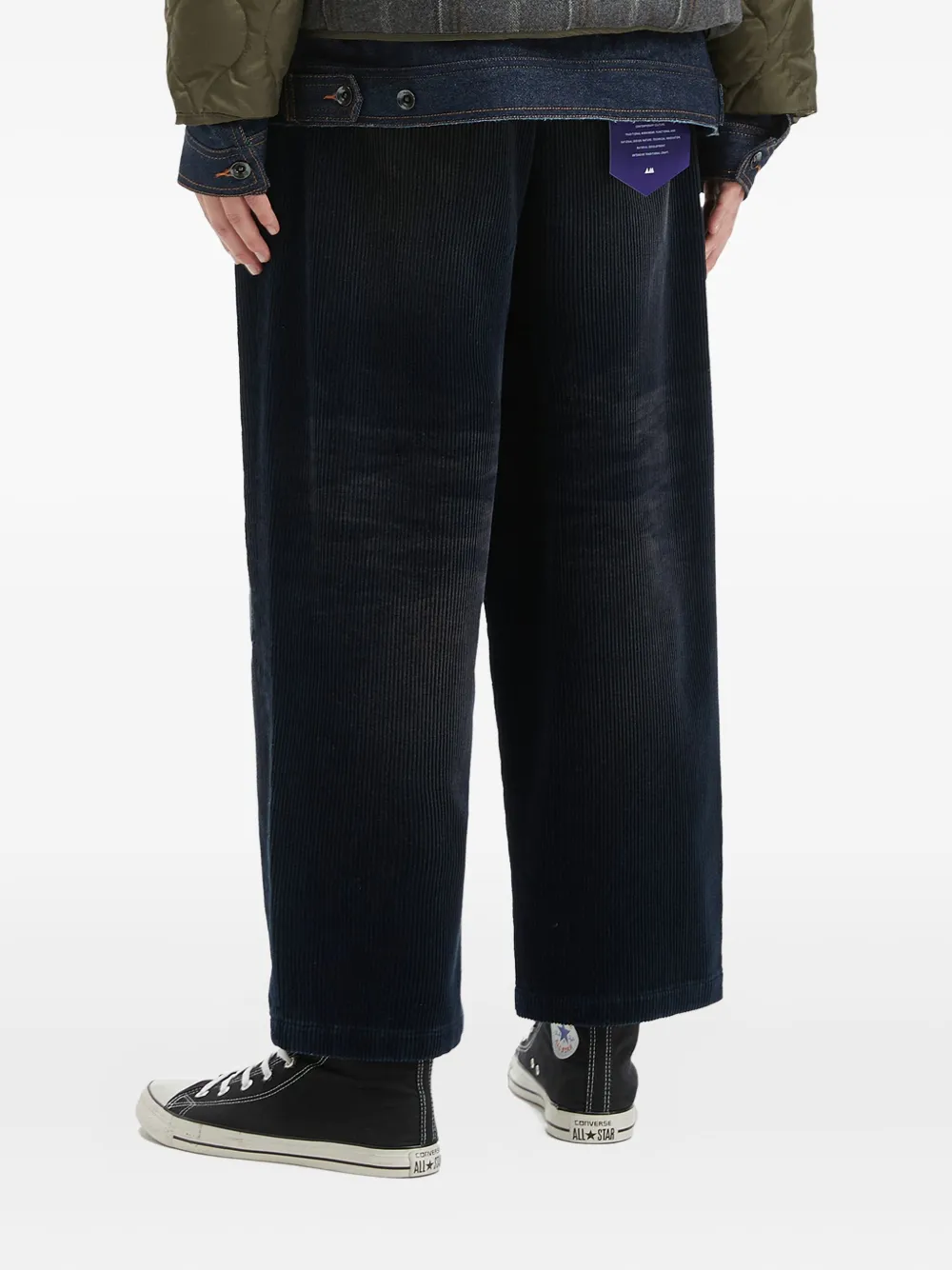 Aftermaths Patchwork Wide-leg Trousers In Blue