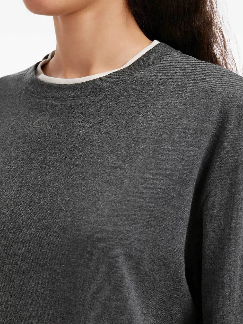 b+ab T-shirt met ronde hals Grijs