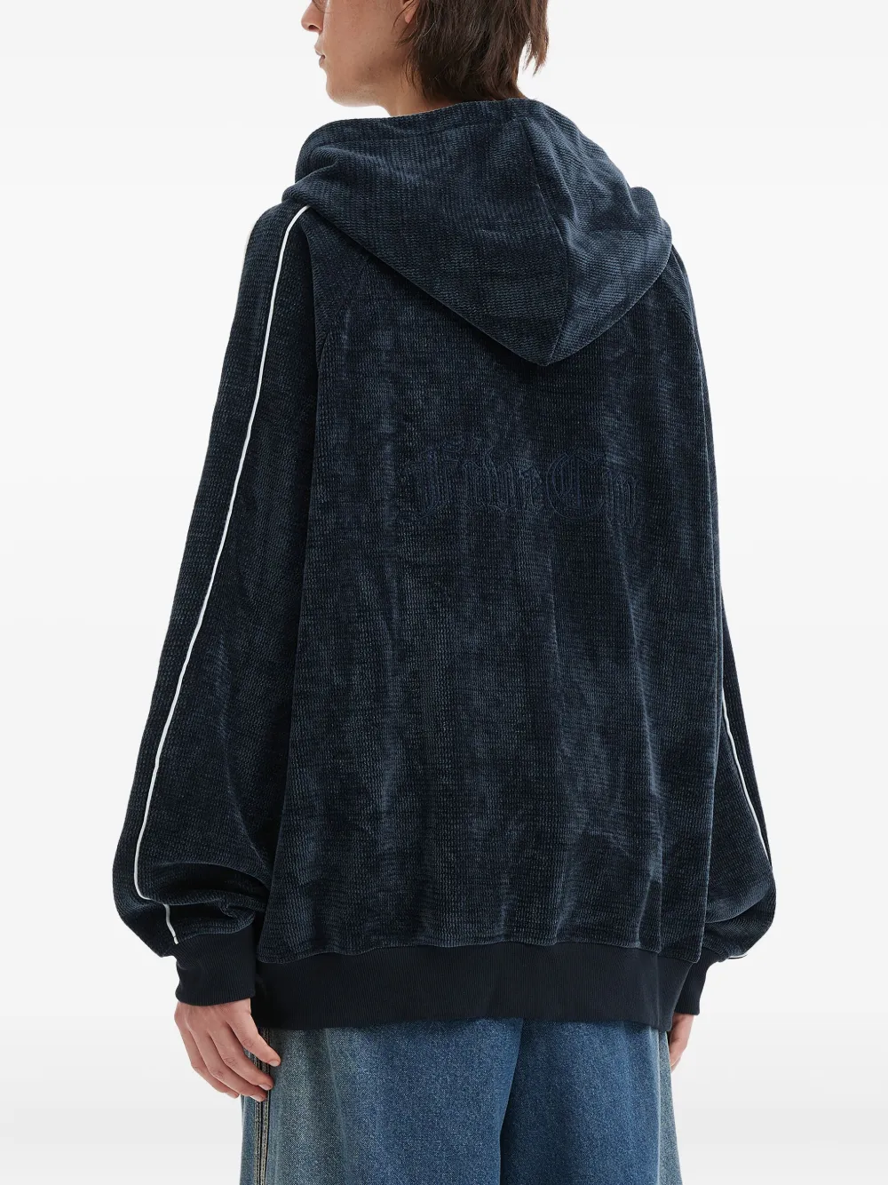 FIVE CM Hoodie met rits en streep Blauw