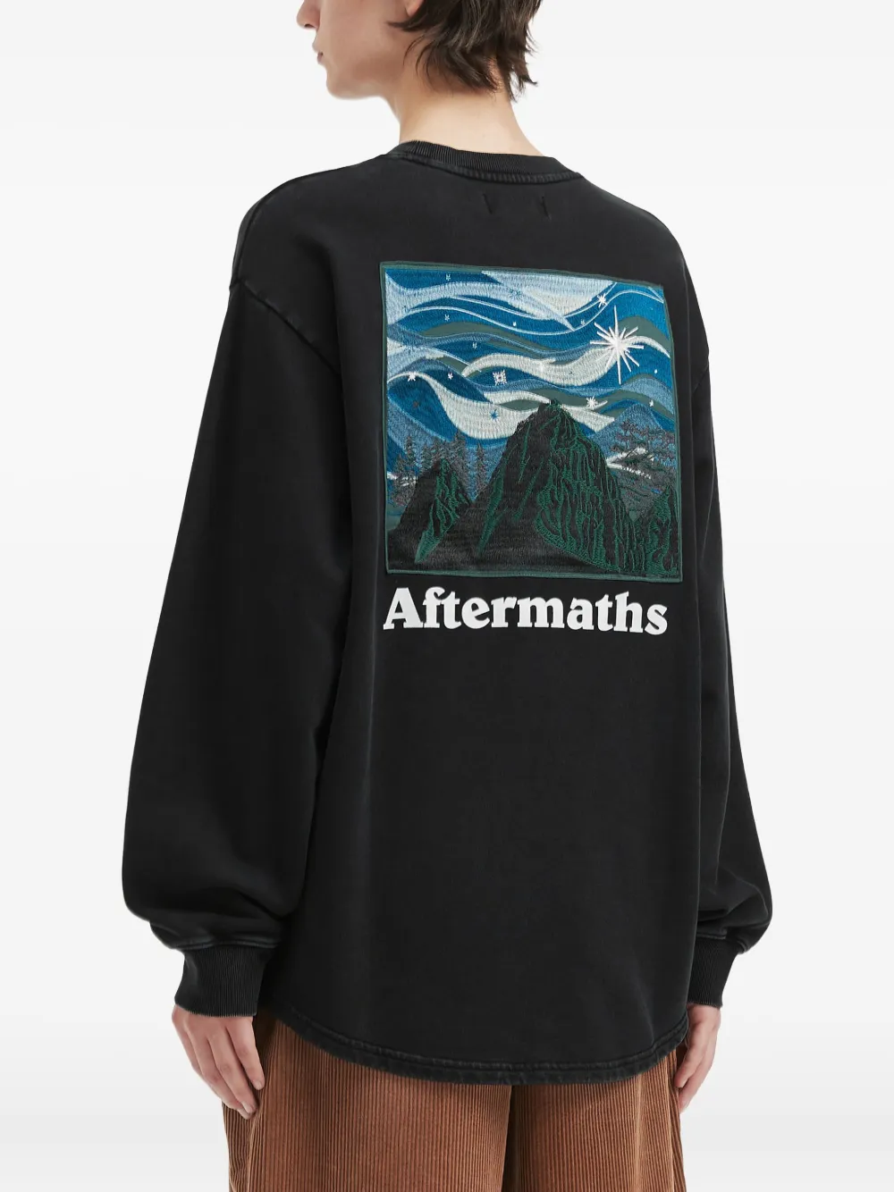 Aftermaths Graphic Crew-neck Sweatshirt In Black