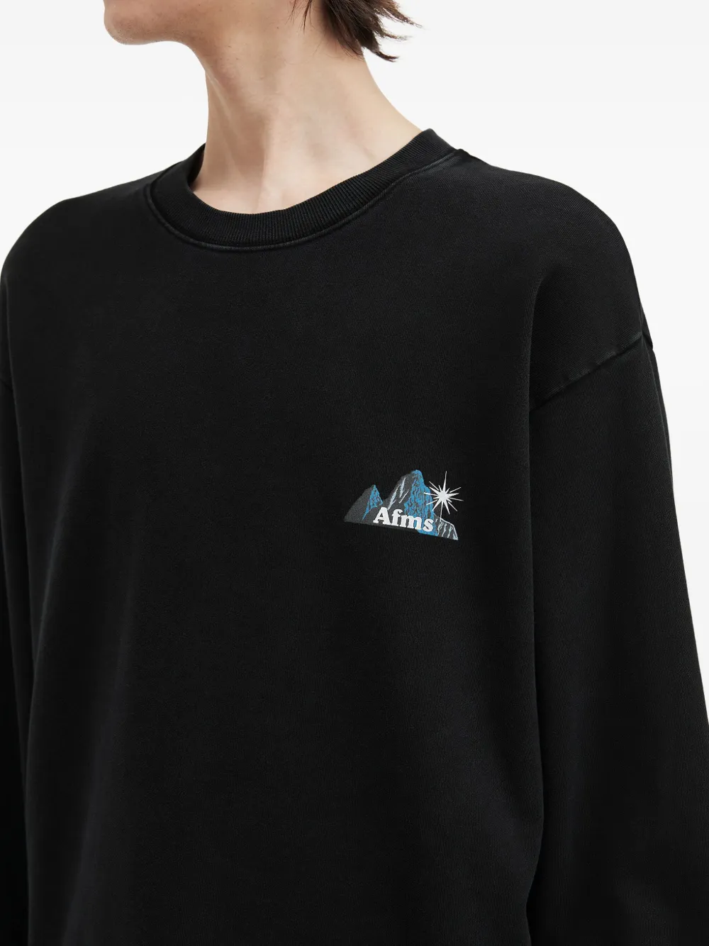 Aftermaths Graphic Crew-neck Sweatshirt In Black