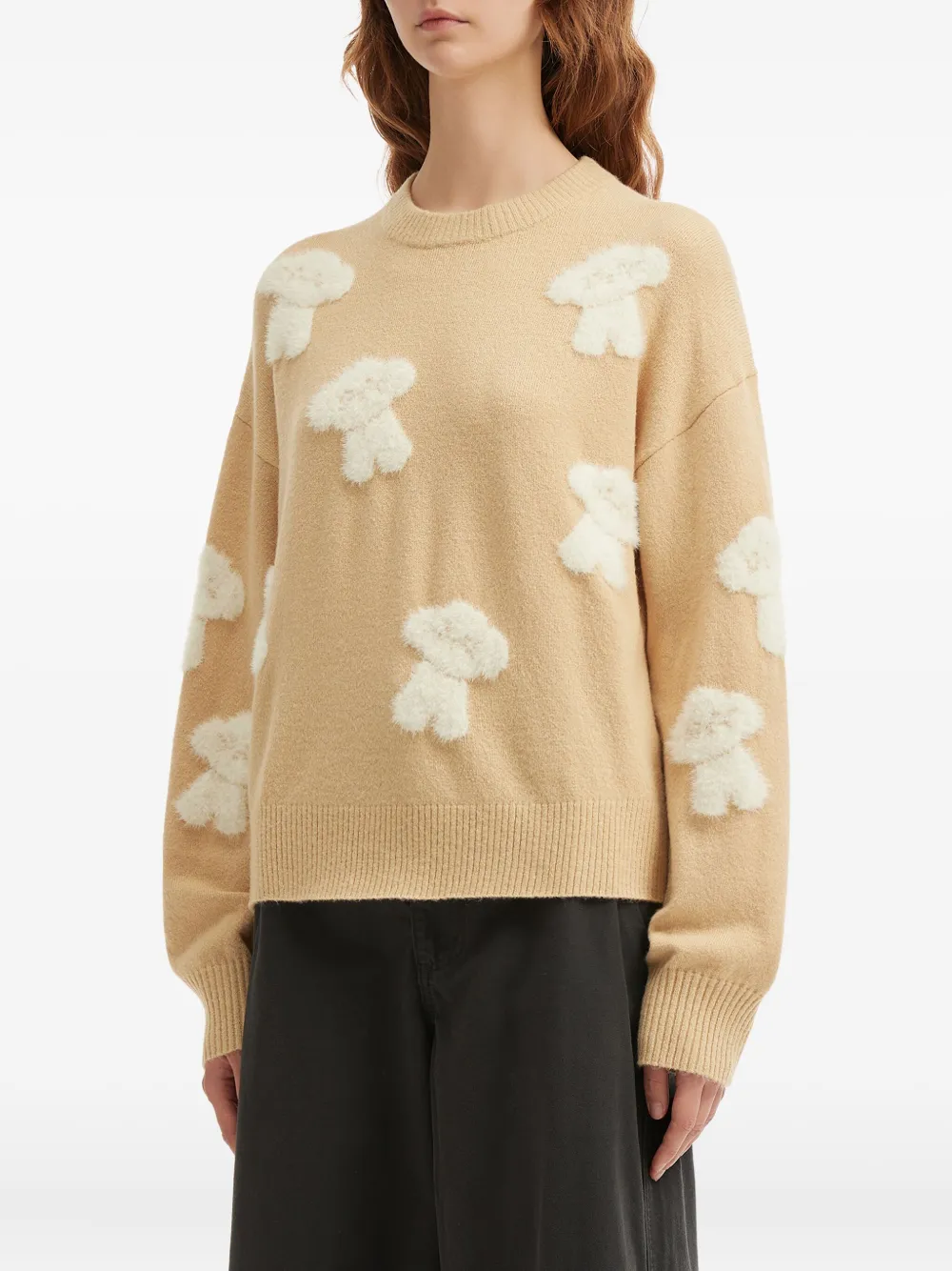 Chocoolate Appliqué Crew-neck Knitwear In Neutral
