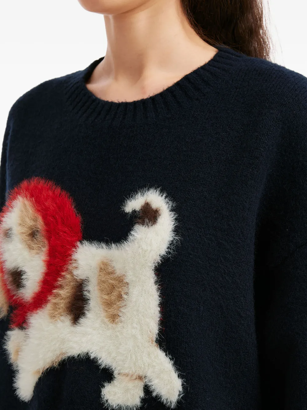 B+ab Dog-graphic Sweater In Blue