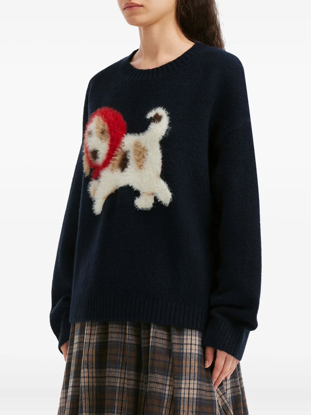 B+ab Dog-graphic Sweater In Blue