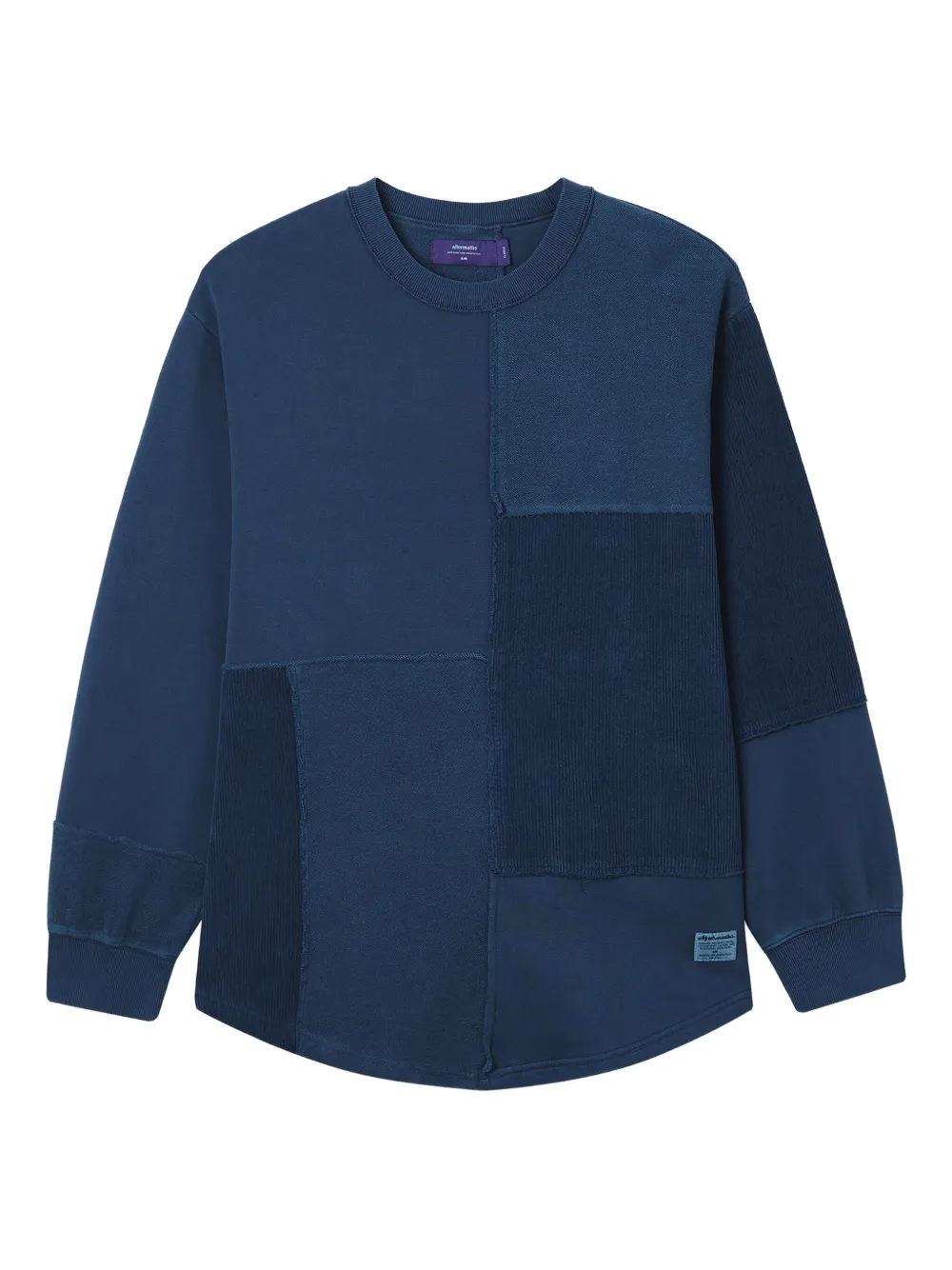 aftermaths sudadera con cuello redondo y diseño patchwork | azul | Image 1