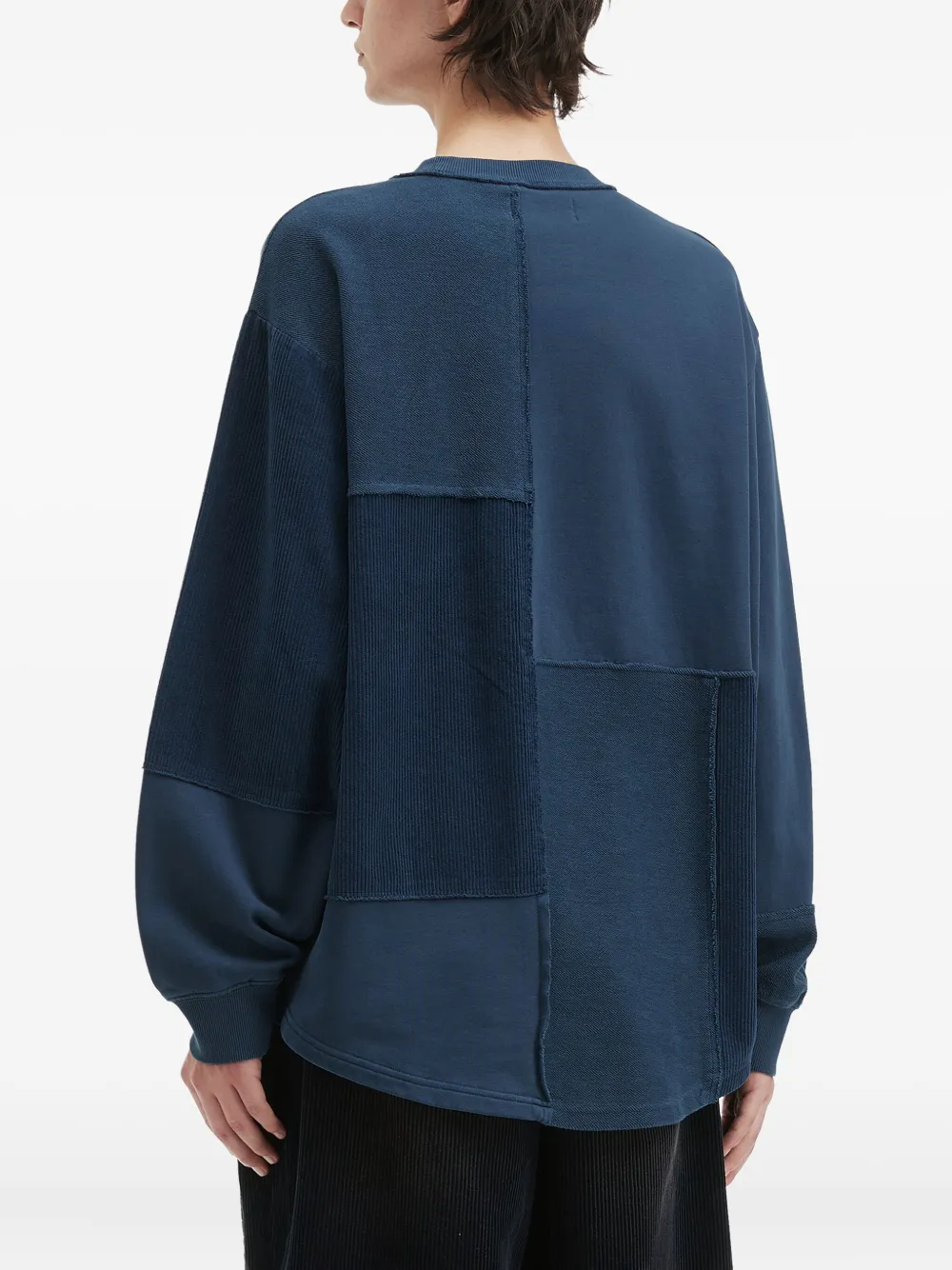 Aftermaths Patchwork Crew-neck Sweatshirt In Blue