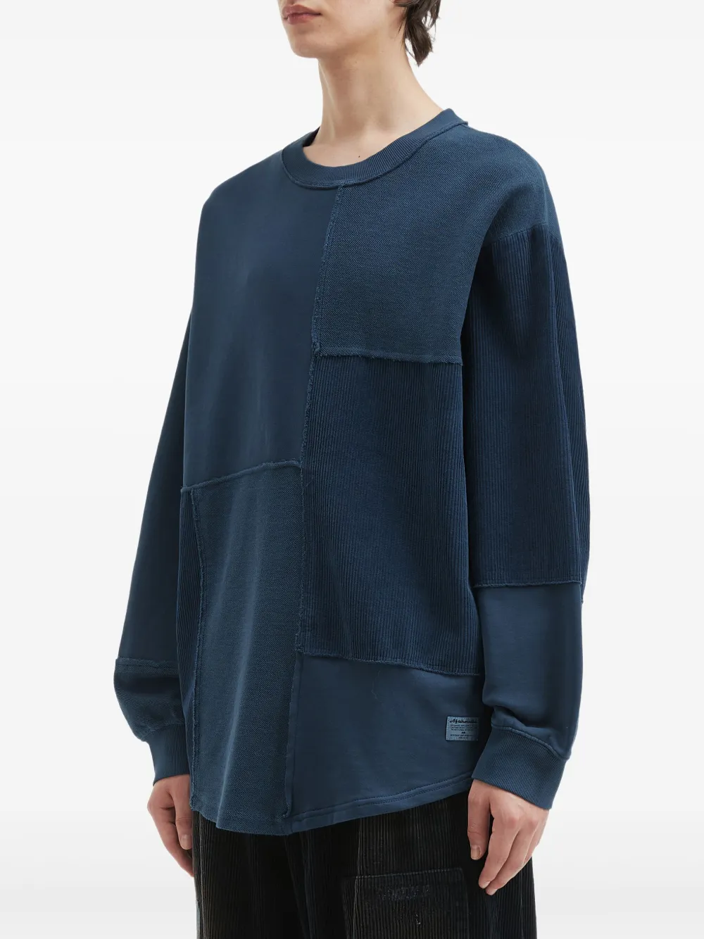 Aftermaths Patchwork Crew-neck Sweatshirt In Blue