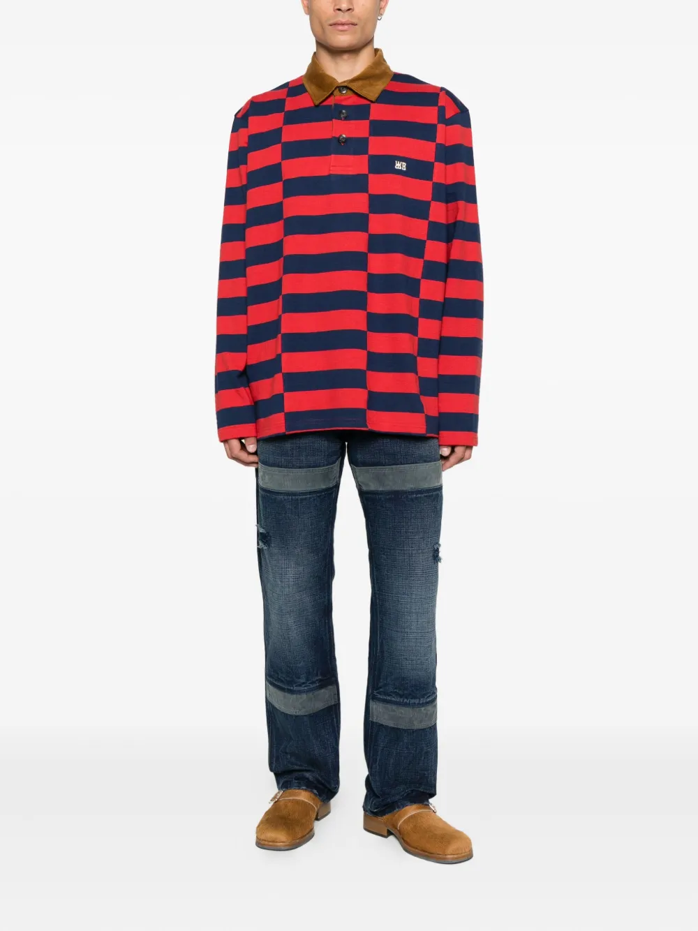 Wales Bonner Gerafelde jeans - Blauw