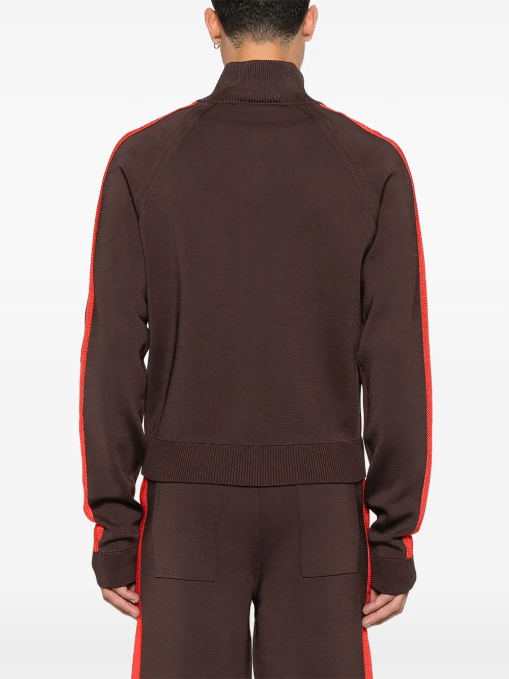 Wales Bonner Gestreepte sweater met ritssluiting Bruin