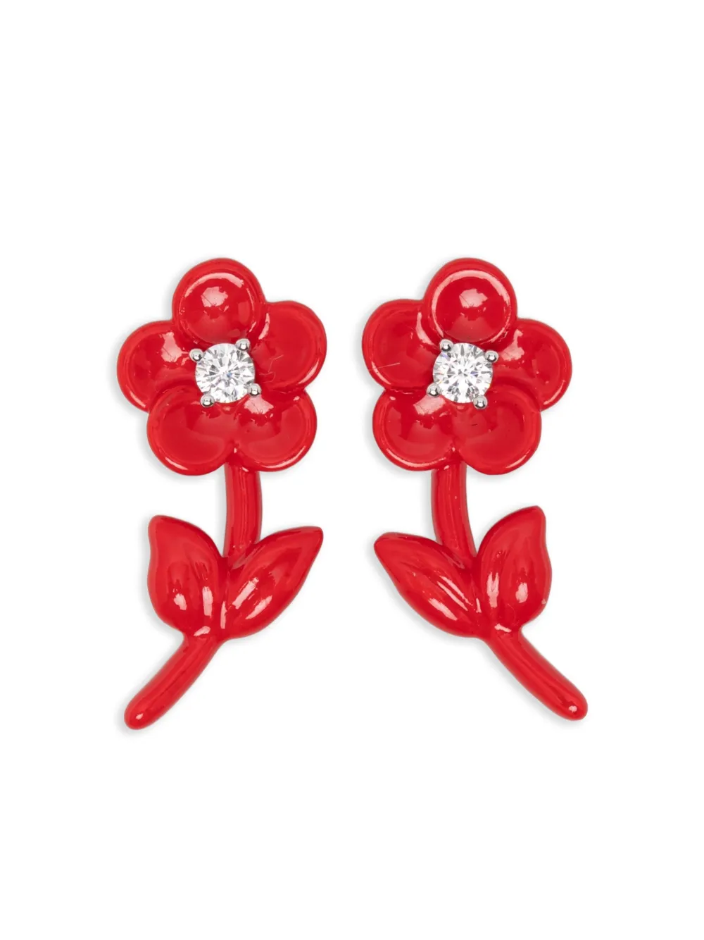 Shushu-tong Flower Stud Earrings In Red