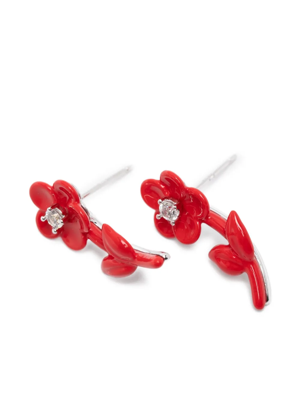 Shushu-tong Flower Stud Earrings In Red