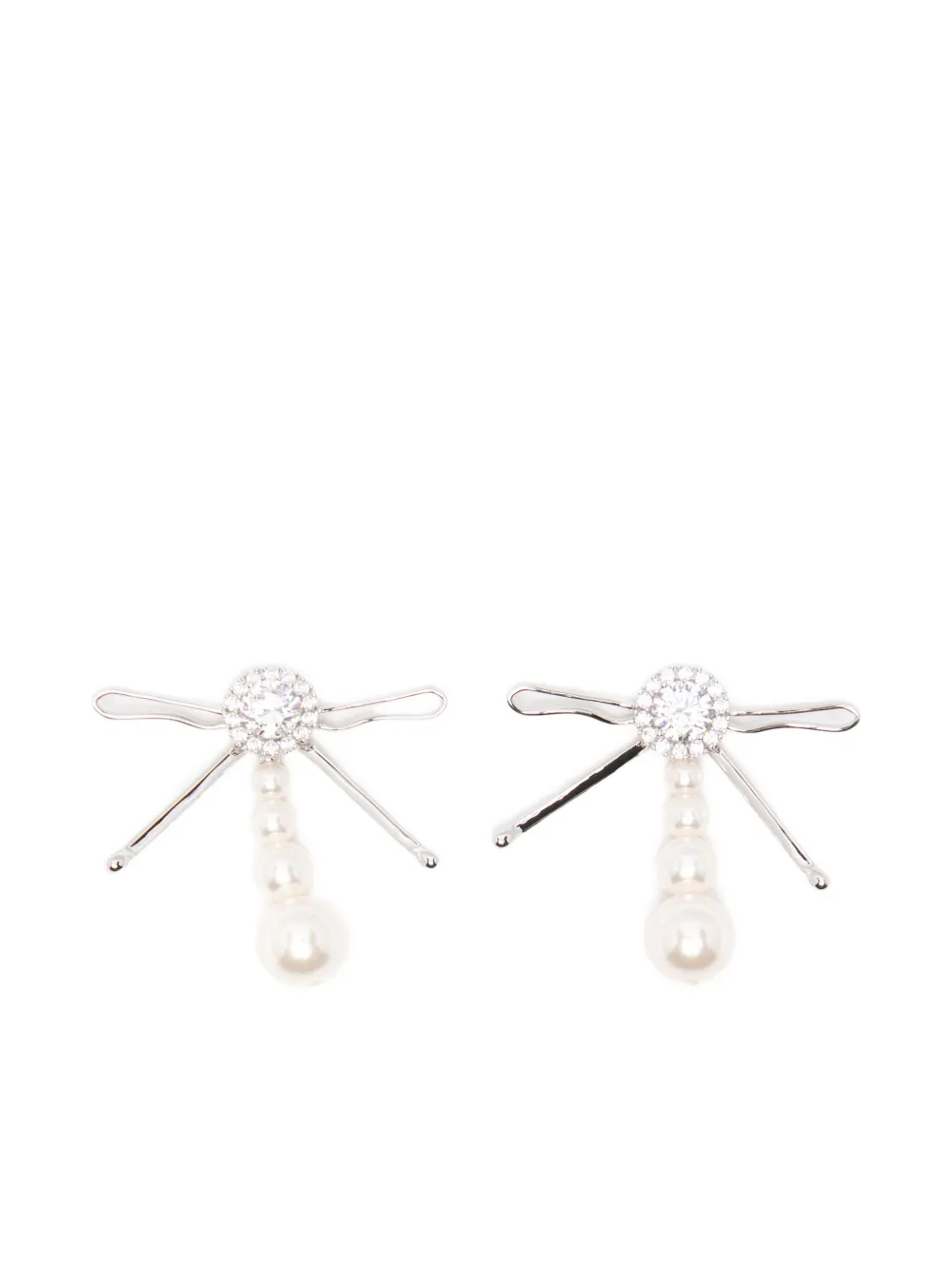 Shushu-tong Bow-design Earrings In Silver