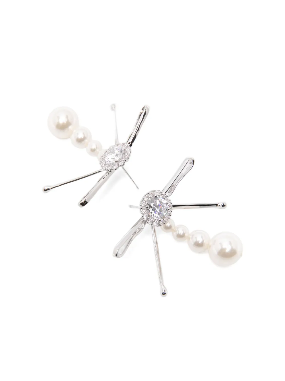 Shushu-tong Bow-design Earrings In Silver