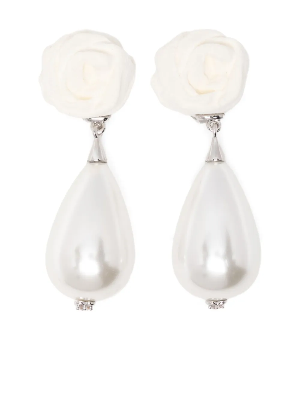 SHUSHU/TONG aretes con dije de rosa | blanco | Image 1