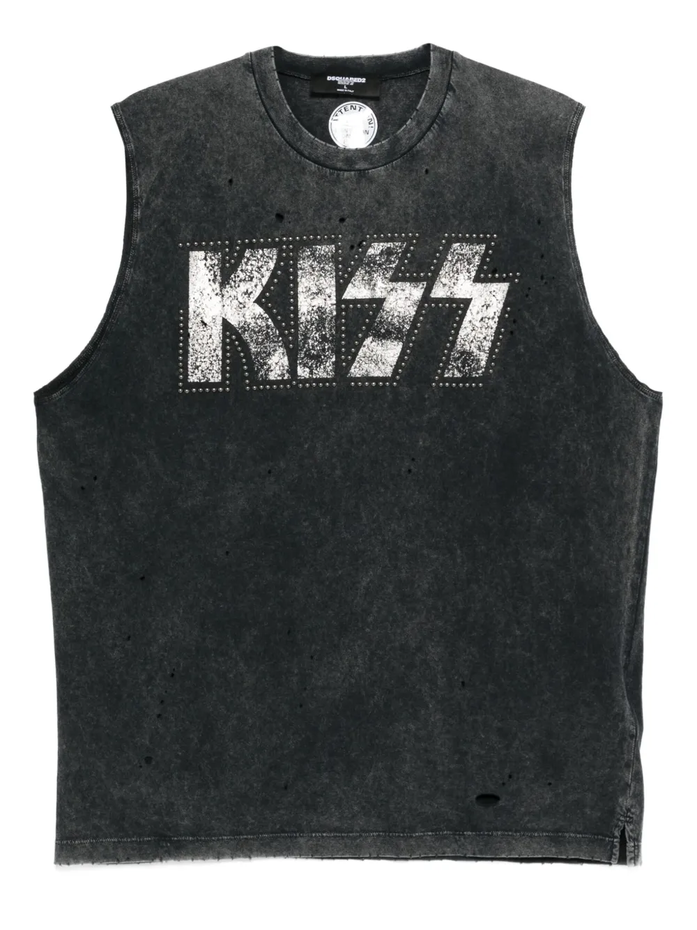 DSQUARED2 تانك توب مرصع x Kiss | رمادي | Image 1