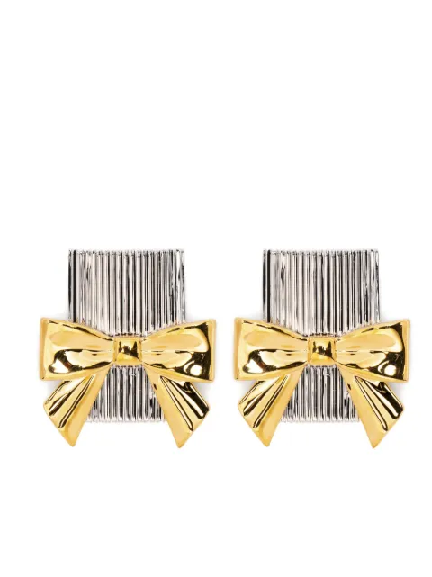 SHUSHU/TONG aretes texturizados con detalle de moño