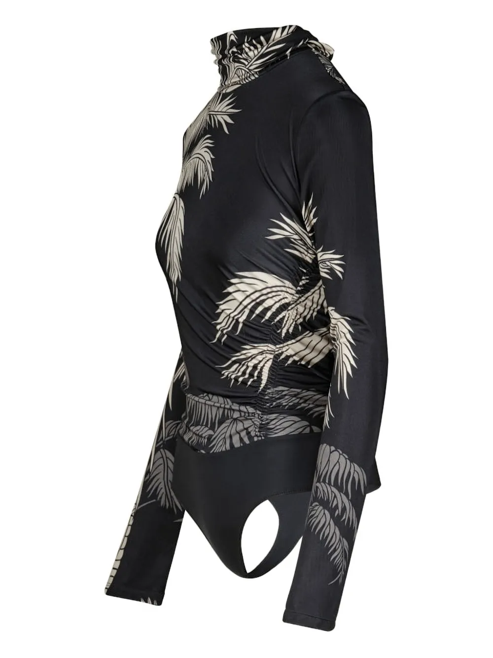 Johanna Ortiz Truly Tropical Long-sleeve Bodysuit In Black