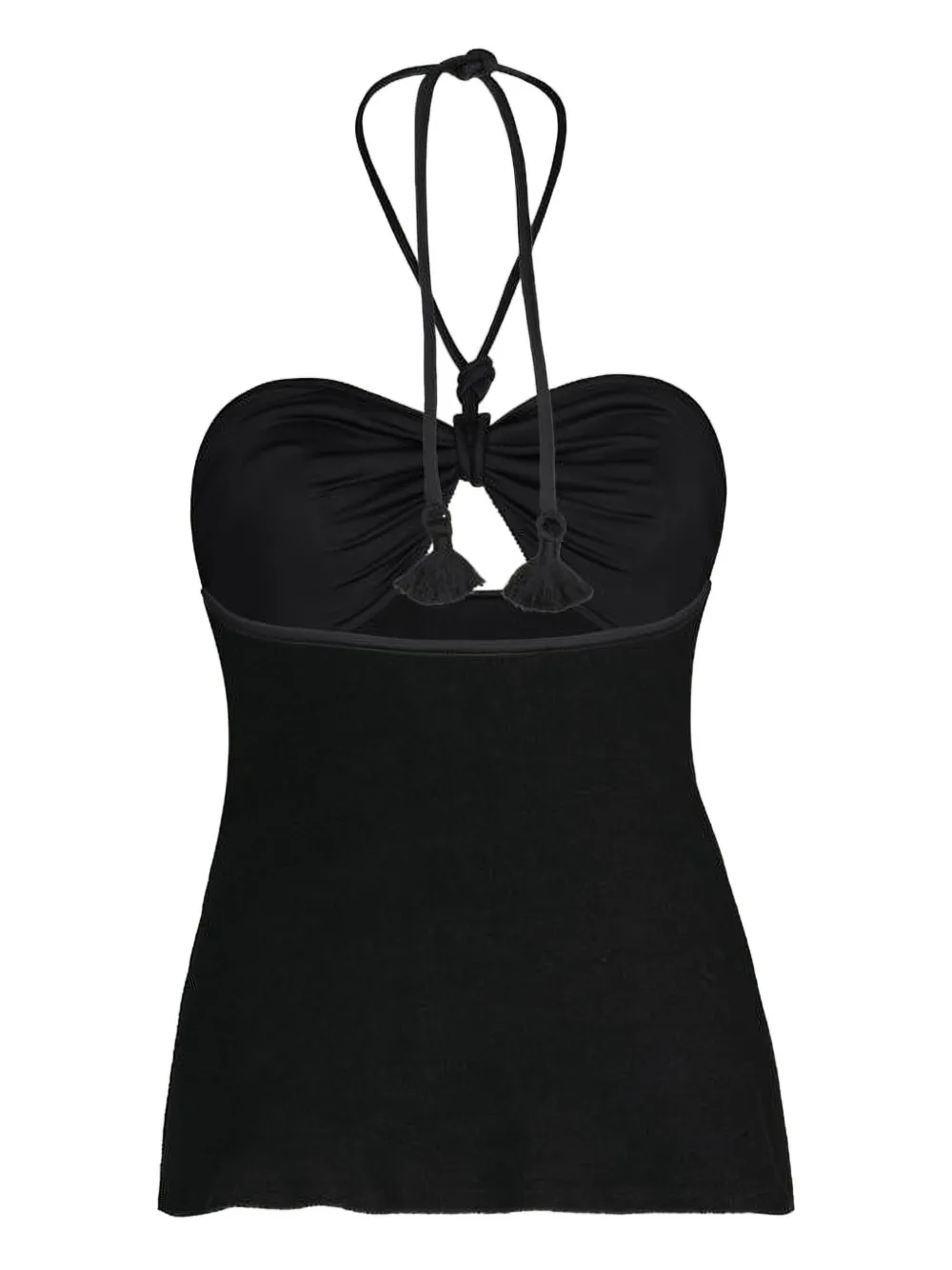 Johanna Ortiz Gleymoon Cut-out Halter Top In Black