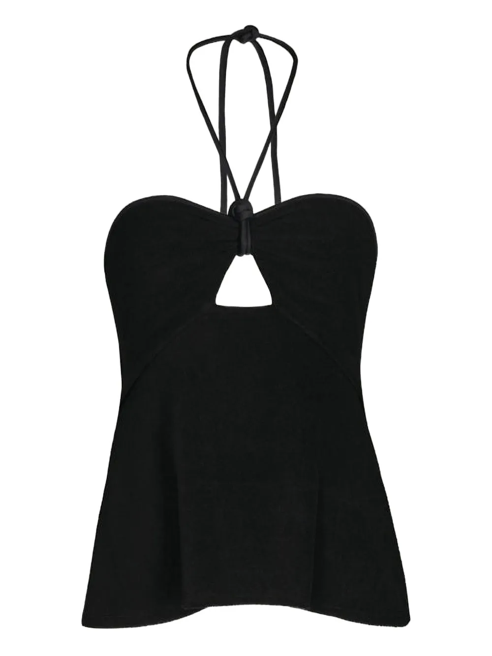 Johanna Ortiz Gleymoon Cut-out Halter Top In Black