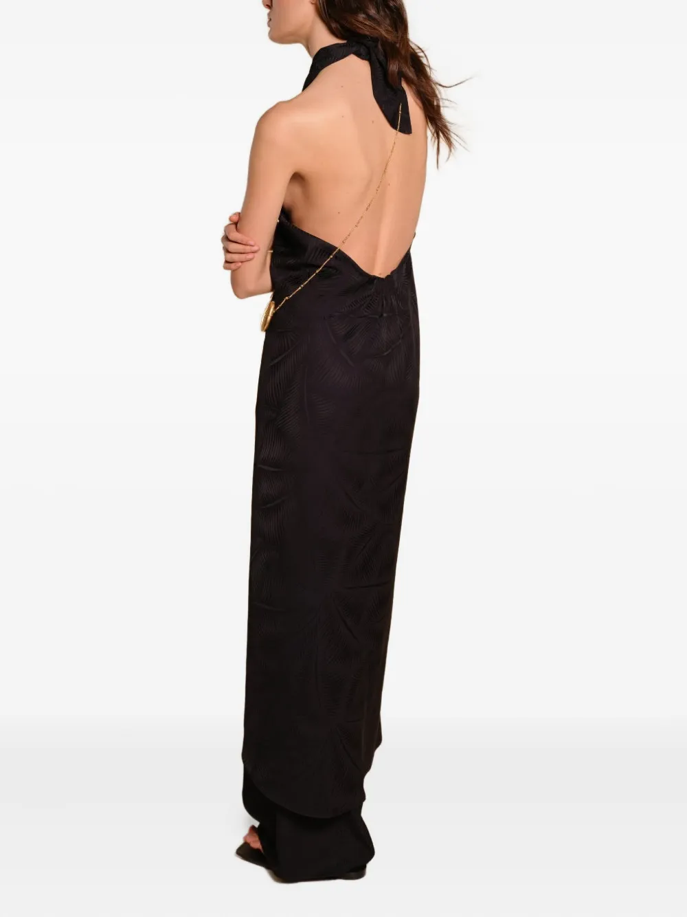 Johanna Ortiz Silent Water Jacquard Dress In Black