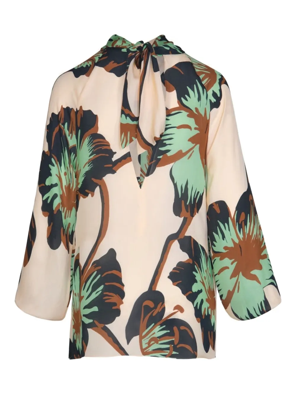 Johanna Ortiz Drum Beats top met bloemenprint Beige