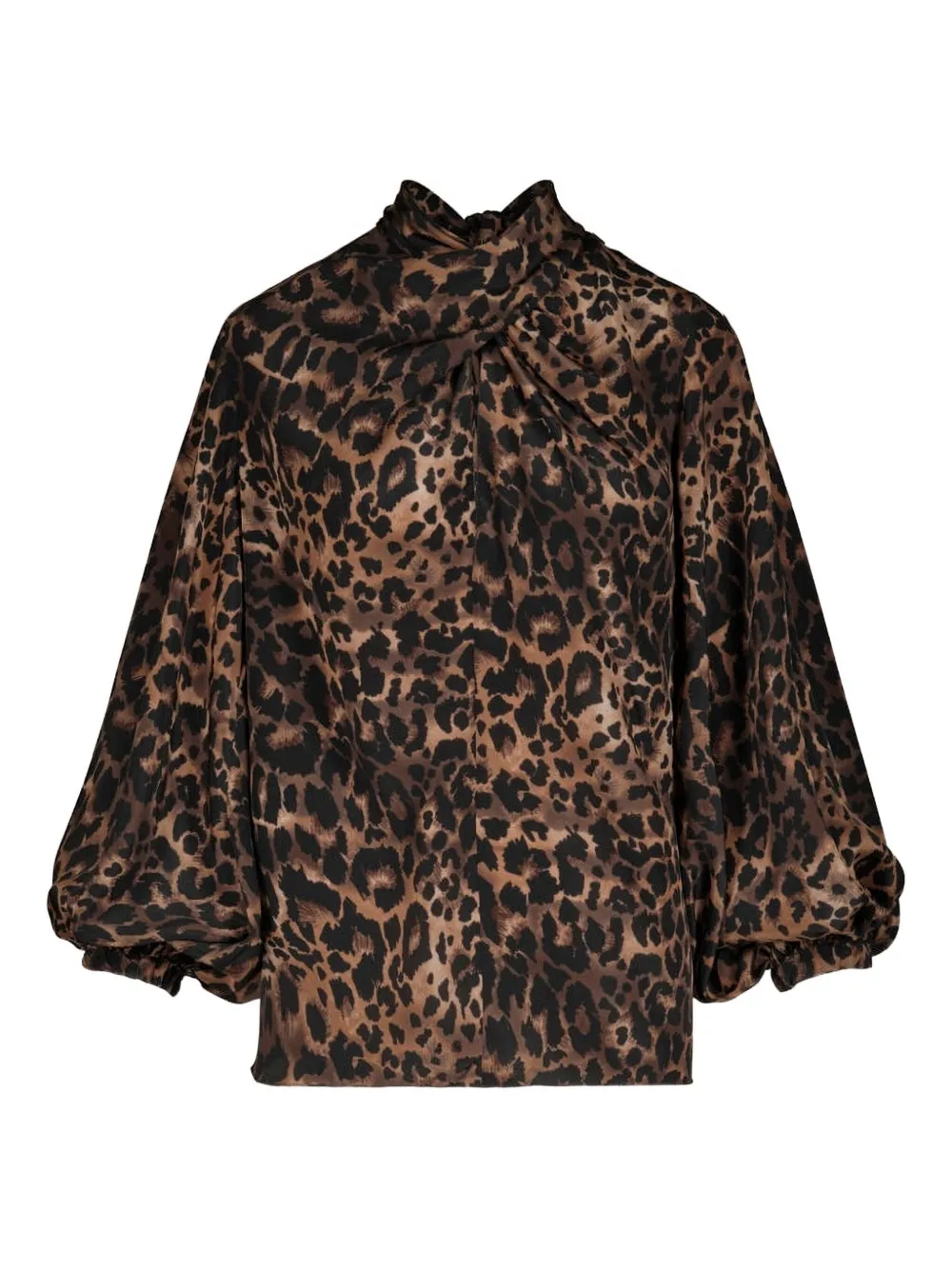 Johanna Ortiz Top Intricate Islands con maniche bishop - Marrone