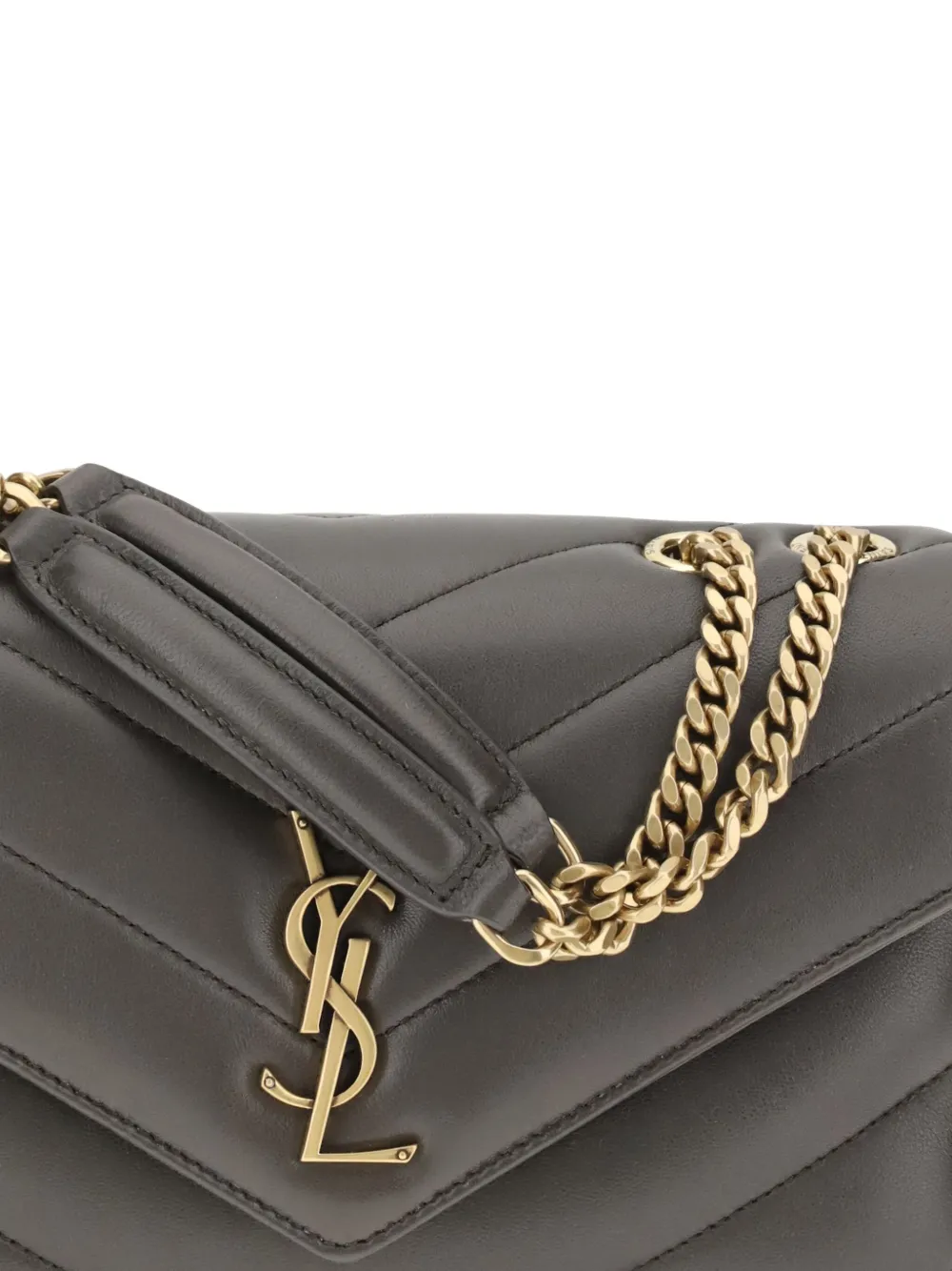Saint Laurent Small Loulou Shoulder Bag In Gray