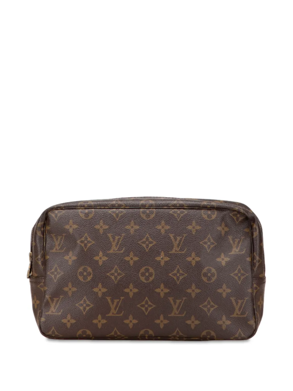 Pre-owned Louis Vuitton 1987 Monogram Trousse Toilette 28 Clutch Bag In Brown
