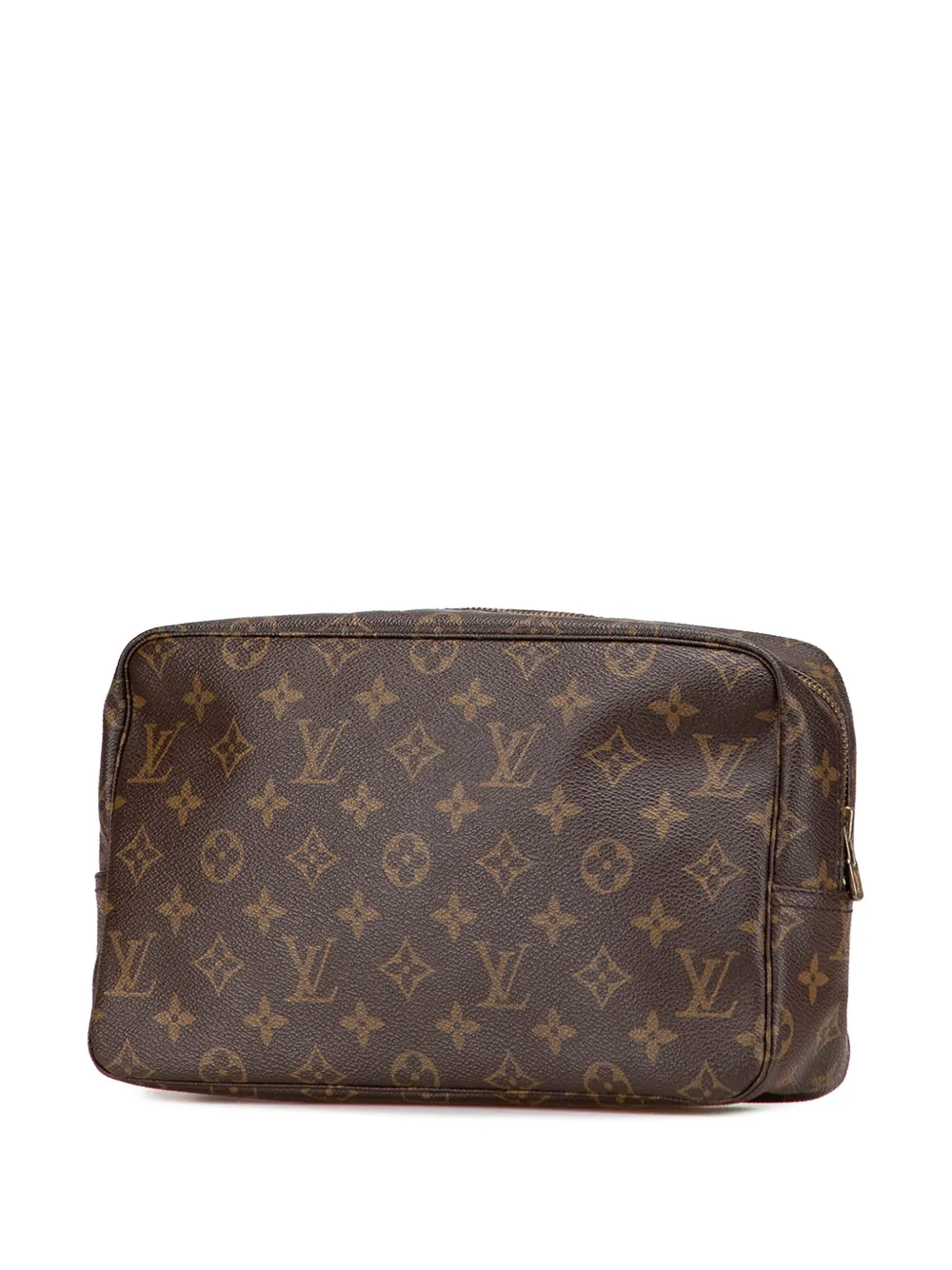 Pre-owned Louis Vuitton 1987 Monogram Trousse Toilette 28 Clutch Bag In Brown