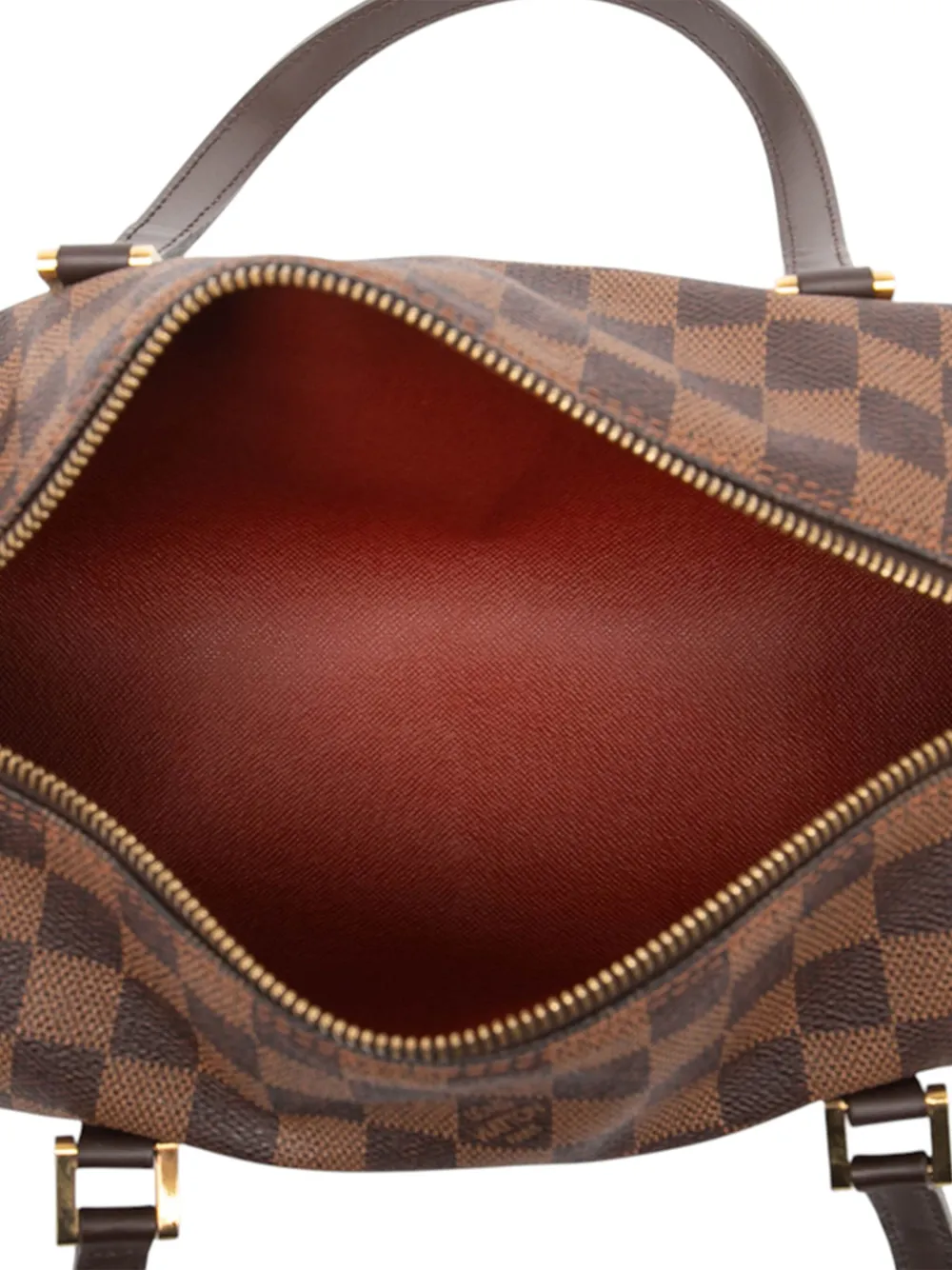 Pre-owned Louis Vuitton 2003 Damier Ebene Papillon 26 Handbag In Brown