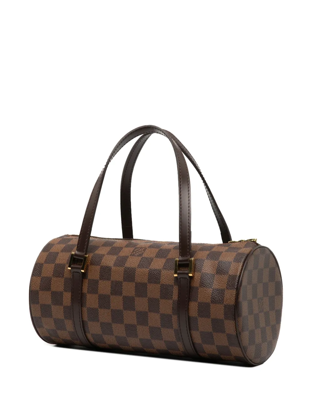 Pre-owned Louis Vuitton 2003 Damier Ebene Papillon 26 Handbag In Brown