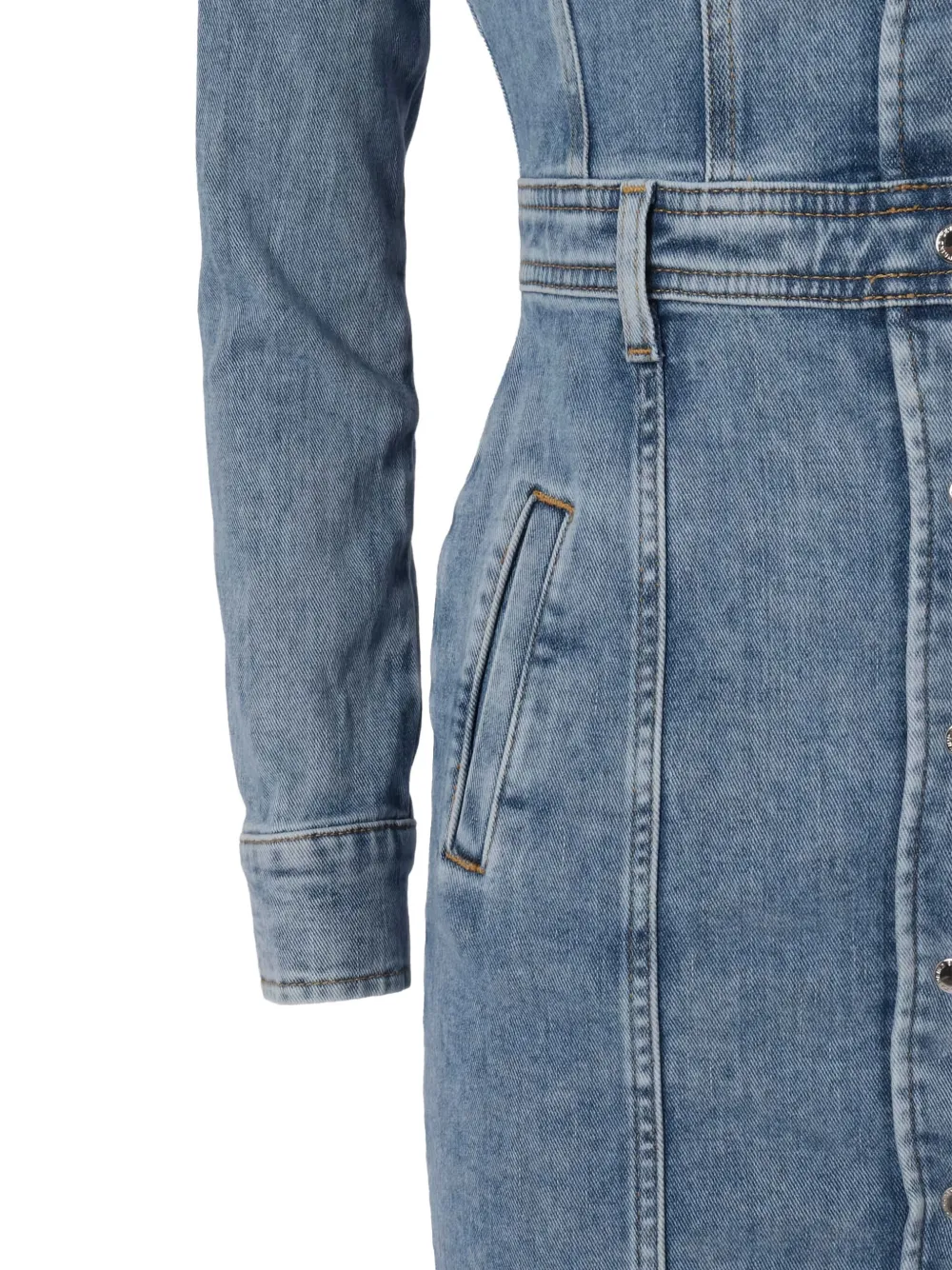 7 For All Mankind Button-up midi-jurk Blauw