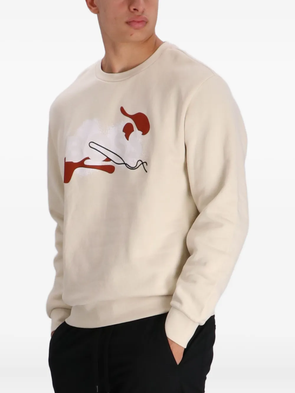 Hugo Boss Abstract-print Sweatshirt In Neutral
